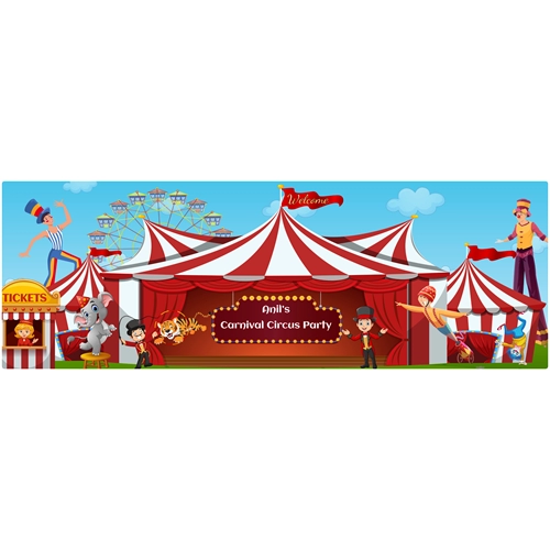 Party Supplies Personalized Carnival Circus Theme Birthday Banner 12" x 36"